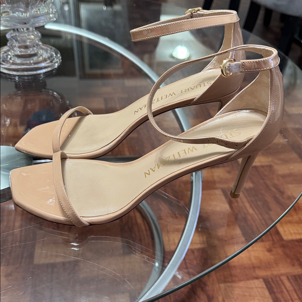 Stuart Weitzman Sandals Heels “Nudistcurve” Nude 9.5 - Picture 2 of 4